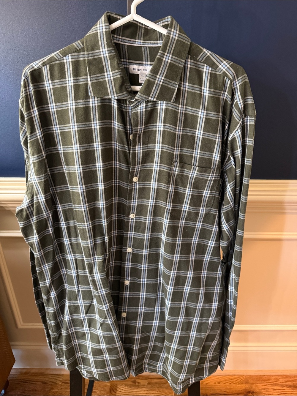 Peter Millar Green Plaid Flannel Long-Sleeve Button-Down Shirt